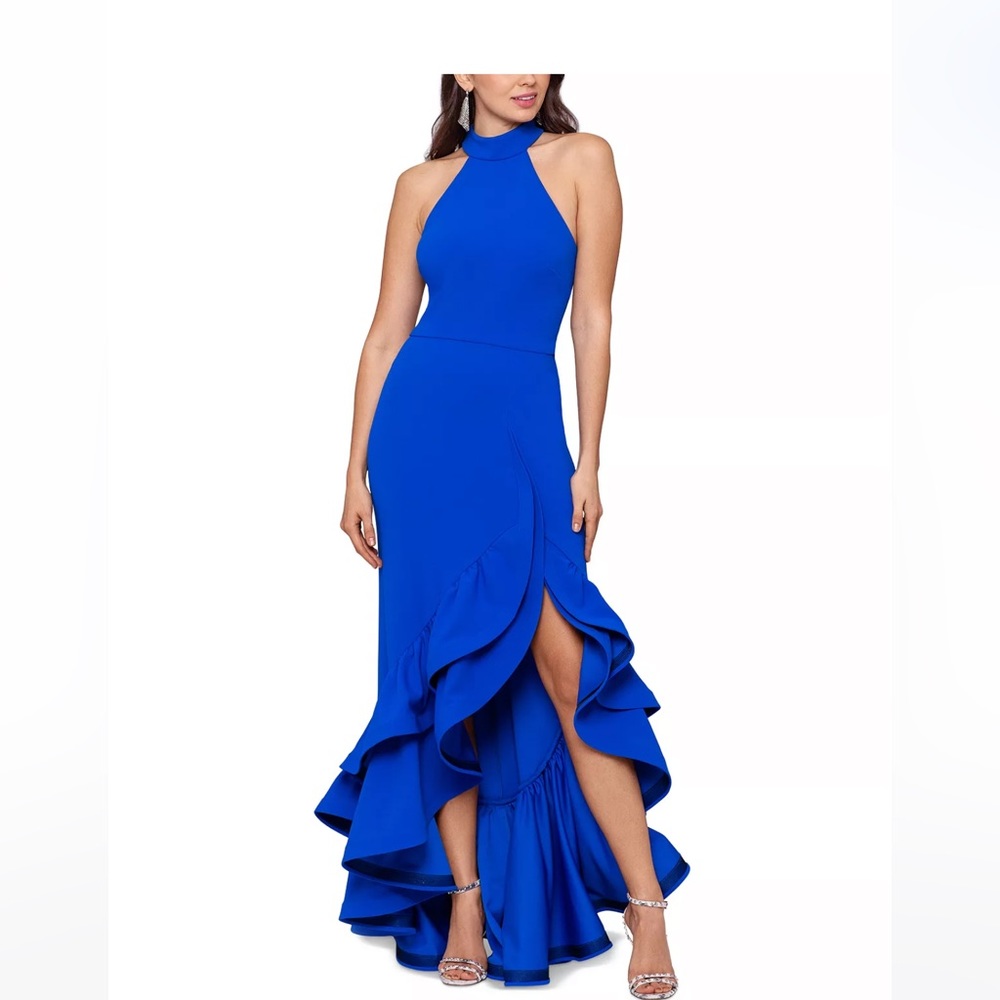 Betsy & Adam Royal Blue High Low Dress